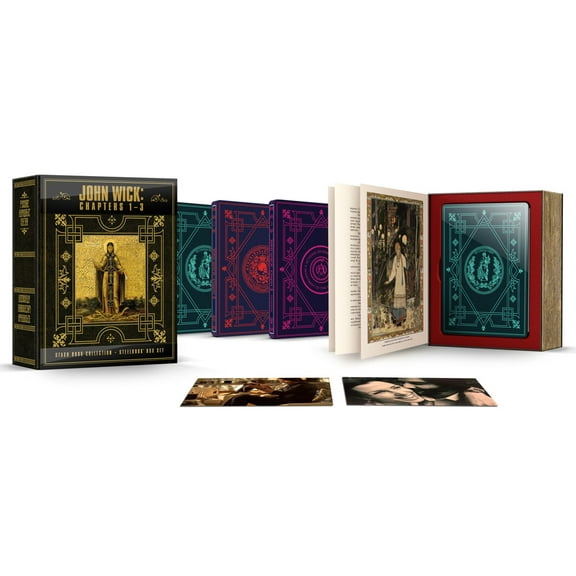 John Wick Chapter 1-3 Stash Book Collection (Walmart Exclusive) (Steelbook Box Set) (4K Ultra HD   Blu-Ray   Digital Copy)