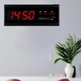 thumbnail image 3 of Reloj de pared LED digital grande, 12/24 tiempo tiempo de tiempo de tiempo de , calendario, , mes, fecha, año, temperatura interior, reloj escritorio, Fernando Reloj de pared digital, 3 of 8