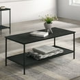 thumbnail image 2 of Furniture of America Allia Rustic Open Shelf 3-Piece Accent Table Set, Black, 2 of 5