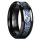 thumbnail image 1 of King Will Dragon Anillo De Carburo De Tungsteno Negro De 0.315 In Para Hombre, Alianza De Boda De Dragón Celta De Fibra De Carbono Azul 10, 1 of 5