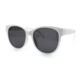 thumbnail image 5 of Womens Round Oversized Horned High Temple Fem Fashion Sunglasses White - Black, 5 of 7