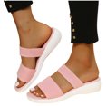 thumbnail image 4 of Sandalias informales de moda para mujer, zapatos de tacón plano para exteriores, zapatillas de playa Wmkox8yii  ytu8571, 4 of 7