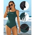 thumbnail image 4 of Charmo Ribbed One Piece Tummy Control Swimsuits for Womens Tie Side Bathing Suits Ladies Sexy Monokini Swimwear, 4 of 9