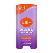Lume Whole Body Womens Deodorant - Smooth Solid Stick - Aluminum Free - Lavender Sage - 2.6oz
