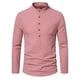 thumbnail image 2 of Blusa y camisa de manga larga con cuello alto para hombre, informal, con botones y rayas, blusa de manga larga con cuello alto, blusa para hombre, 2 of 9