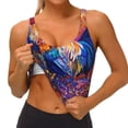 thumbnail image 3 of KLL Rooster Oil Painting for Workout Tank Tops for Women,U Back Fitness Top Built in Shelf Bras Padded Fit for Yoga Gym-X-Large, 3 of 8