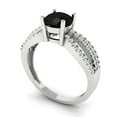thumbnail image 2 of 1.27 ct Round Cut Natural Onyx Solitaire with Accents Engagement Ring for Women in 14K White Gold, 2 of 5