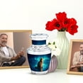 thumbnail image 6 of JAGASY Cat Funeral Urn for Ashes, Blue Small Urns for Human Ashes Keepsake, Northern Lights & Ice Mountain Decorative Urns for Siblings, Green Miniature Tiny Urn for Brother, (3 Inch), 6 of 7