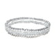 thumbnail image 1 of Pulseras de cuentas apilables bohemias Uxcell de 4mm, conjunto de pulseras elásticas de cuentas de cristal para mujeres, joyería de muñequera, regalos de disfraz, tono plateado, 1 of 6