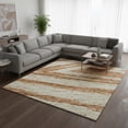 thumbnail image 2 of HomeRoots 669724 8 x 10 ft. Rust & Beige Abstract Transitional Washable Machine Made Rectangle Area Rug with UV Protection, 2 of 9