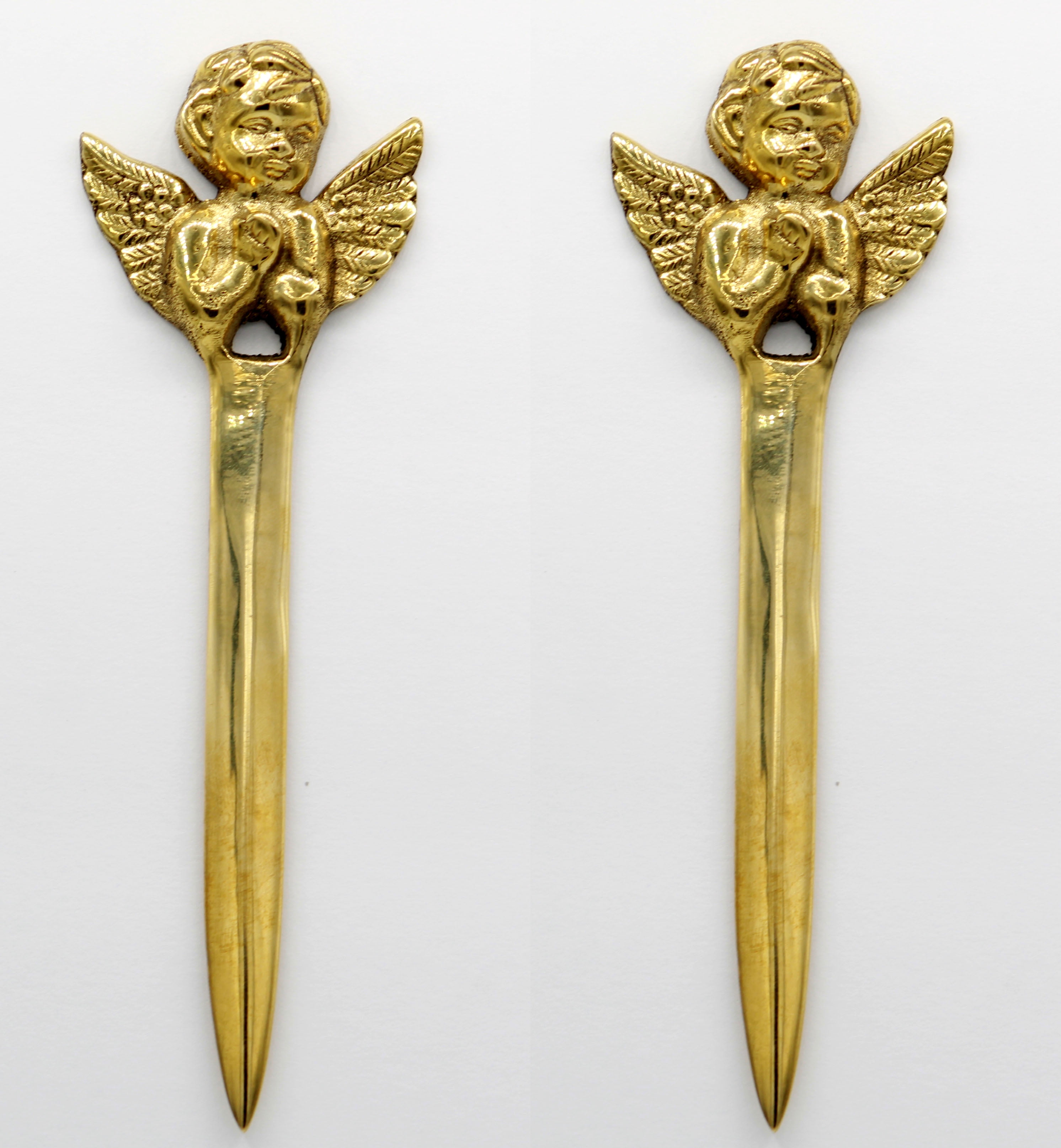 1 Set of 2 pcs Angel Handmade Vintage Collection Brass Mail Opener