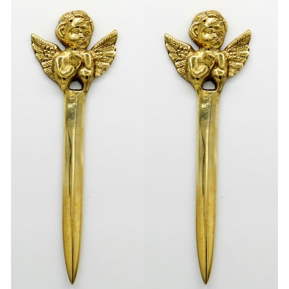 1 Set of 2 pcs Angel Handmade Vintage Collection Brass Mail Opener, Envelope, Letter Opener