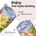 thumbnail image 4 of 20oz Chicken Character Tumbler with Handle Insulated Travel Mug Useful Birthday Christmas Gift for Chicken Fans Women Men Fits Car Cup Holders Comfortable Grip Durable Material Daily Hydration, 4 of 6