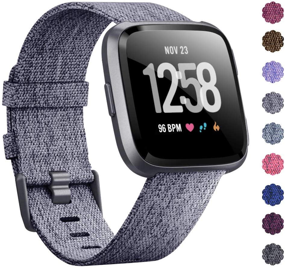 Woven Watch Band Compatible with Fitbit Versa/Fitbit Versa 2/Fitbit Versa Lite Edition