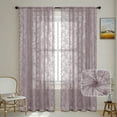 thumbnail image 3 of XmhyTop-A Vintage Lace Curtains Panels, 100*140cm Pink Purple Sheer Curtains 2 Pack, Vintage Embroidered Sheer Drapes, Rod Pocket Design, Ideal for Bedroom, Living Room, 3 of 5