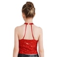 thumbnail image 6 of Zaldita Girl's Glitter Sequins Jazz Ballet Hip Hop Dance Tank Top Sleeveless Halter Neck Vest Dancewear Red 16, 6 of 7