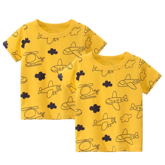 LYMAYTER 1-9Y Toddler Baby Summer Short-Sleeve T-Shirt for Boys Summer 100% Organic Cotton Tees Shirt Tops Kids Casual Crew Neck Shirts Blouse
