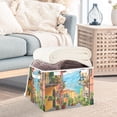 thumbnail image 5 of 16.5x12.6x11.8in Foldable Flip-Top Storage Bin, Dustproof Magic Tape Closure, Ideal for Home & Toy Organization，House Surrounded by Flowers, 5 of 7