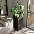thumbnail image 4 of XBrand Modern 28-Inch Tall Square Planter, Modern Tapered Planter Perfect for Indoor & Outdoor Planter, Patio Décor, Set of 2, Black, 4 of 10