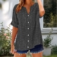 thumbnail image 4 of Camisetas Casuales de Manga Corta con Cuello en V Impreso Botón de Verano Suelto Y de Moda, 4 of 5