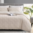 thumbnail image 1 of Maple&Stone Queen Duvet Cover Set Pieces Textu Tufted Boho Bedding Sets Zipper Closure Design with Ties Duvet Cover + Pillow Shams Comforter NOT Included ( Queen Siz, 1 of 7