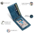 thumbnail image 6 of Serman Brands Slim Wallets for Men | Money Clip | RFID Blocking with Front Pocket | Men Bifold | Leather Wallet | Arctic Blue, 6 of 6