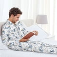 thumbnail image 6 of Lsque Music Shark Pattern Long Sleeve Pajama Set for Men - Soft 2-Piece Sleepwear and Loungewear Set with Pockets, Comfy Nightwear-XX-Large, 6 of 7