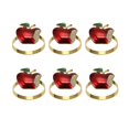 thumbnail image 1 of Napkin Rings Set of 6, Red Apple Napkin Ring for Wedding,Dinner Party, 1 of 5
