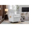 thumbnail image 3 of Modern Swivel Rocking Chair, Teddy Fabric Gilder Chair with Pocket and Tufted Back, 360 ° Degree Living Room Chair with 300 LBS Capacity for Home, 3 of 7