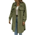 thumbnail image 4 of gbyLJF Womens Fuzzy Cardigan Solid Color Single-breasted Lapel Jackets Mid-length Open Front Double-sided Fleece Coat Outwear, 4 of 9