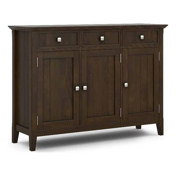Pemberly Row Solid Wood Entryway Storage Cabinet in Brunette Brown