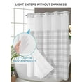 thumbnail image 4 of No Hook Cloth Fabric Shower Curtain with Snap in Liner, Gray White Plaid Waterproof Shower Curtains Set with See Through Top Window, Vintage Simple Buffalo Checked Gingham Bath Curtains 54"x78", 4 of 6