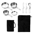 thumbnail image 3 of 7x Kit de cocina para acampar, utensilios de acero inoxidable para acampar, ollas de picnic, juego de utensilios de cocina para senderismo, 3 of 8