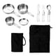 thumbnail image 3 of 7x Kit de cocina para acampar, utensilios de acero inoxidable para acampar, ollas de picnic, juego de utensilios de cocina para senderismo, 3 of 8