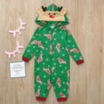 thumbnail image 4 of Louist Family Matching Christmas Pajamas Set Sleepwear Jumpsuit Hoodie with Hood Matching Holiday PJ's for Family (Green/6-9M), 4 of 7