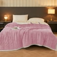 thumbnail image 6 of Extra Thick Flannel Fleece Blanket - Double Layer, Warm Cozy Office Nap Cover, Bed/Couch Throw, Super Soft, All Seasons, Pink, 200x120cm, 6 of 6