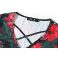 thumbnail image 3 of SSLR Womens T Shirts V Neck Criss Cross Floral Tee Short Sleeve T Shirt, 3 of 6