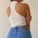 thumbnail image 3 of Txlixc Chaleco de estilo simple ajustado para mujer, tops cortos sin mangas con cuello halter Txlixc Sexy, 3 of 7