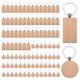 thumbnail image 3 of 100Pcs DIY Blank Wooden Key Chain Rectangle Heart Round Ellipse Carving Key Ring Wood Key Chain Ring, 3 of 5