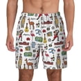 thumbnail image 3 of Uemuo Retro Style Pattern Mens Swim Trunks Quick Dry Board Shorts with Mesh Lining, Stretch Beach Shorts Quick Dry No-Chafing Board Shorts-XX-Large, 3 of 9