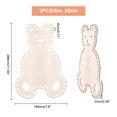 thumbnail image 2 of 4PCS Bear Wooden Basket Bottoms Bag Bottoms Crochet Basket Base, 2 of 6
