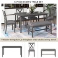 thumbnail image 4 of 6 Piece Dining Table Set with 4 Chairs and Bench, Wooden Dining Set for Kitchen, Dining Room, Gray, 4 of 8
