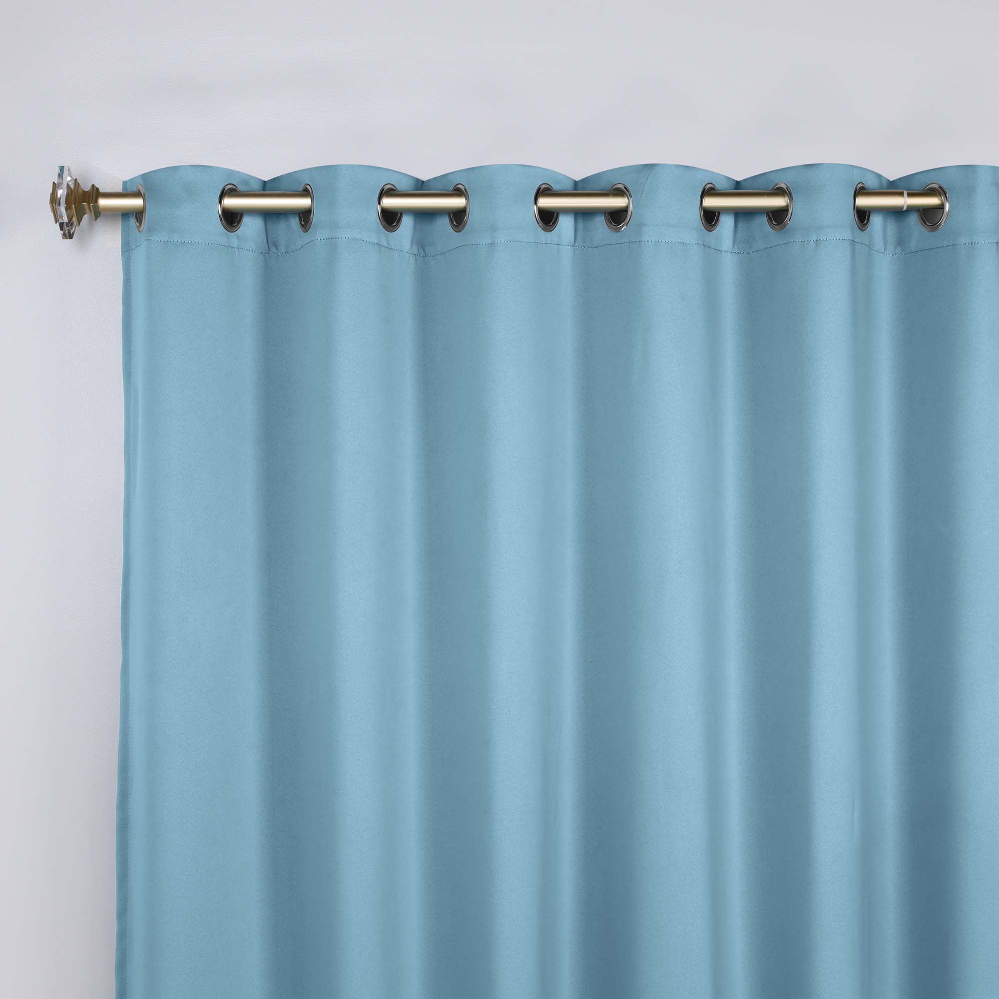 Superior Blackout Solid Light Filtering Grommet Curtain Panel Set, 70" x 96", Light Blue