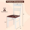 thumbnail image 3 of Gymax Wood Dining Chairs Set of 2 w/Rubber Wood Frame Padded Seat & Slatted Backrest White, 3 of 9