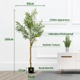 thumbnail image 3 of Olive Artificial Silk Tree Faux Potted Olive Silk Tree with Planter Large Faux Olive Branches and Fruits Artificial Tree for Modern Home Office Living Room Floor Decor Indoor (2Packs 5FT), 3 of 5