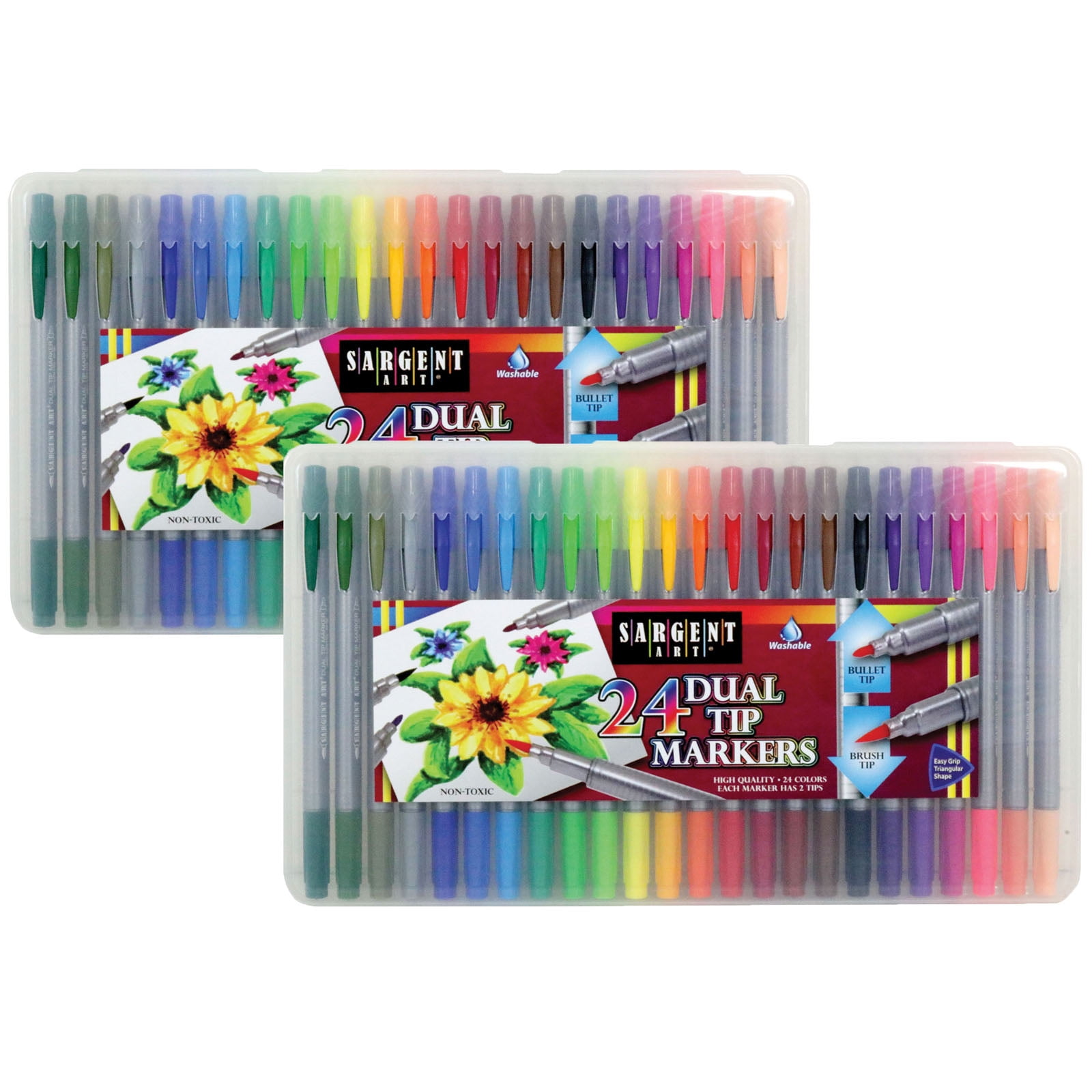 Sargent Art® Dual Tip Markers, 24 per Pack, 2 Packs