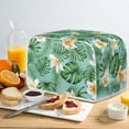 thumbnail image 4 of Yuyamidu Tropical Leaf Toaster Cover 4 Slice Wide Slot Breadmaker Cover Anti Splash Kitchen Small Appliance Cover Frangipani Microwave Toaster Oven Grill Cover with Handle, 4 of 7