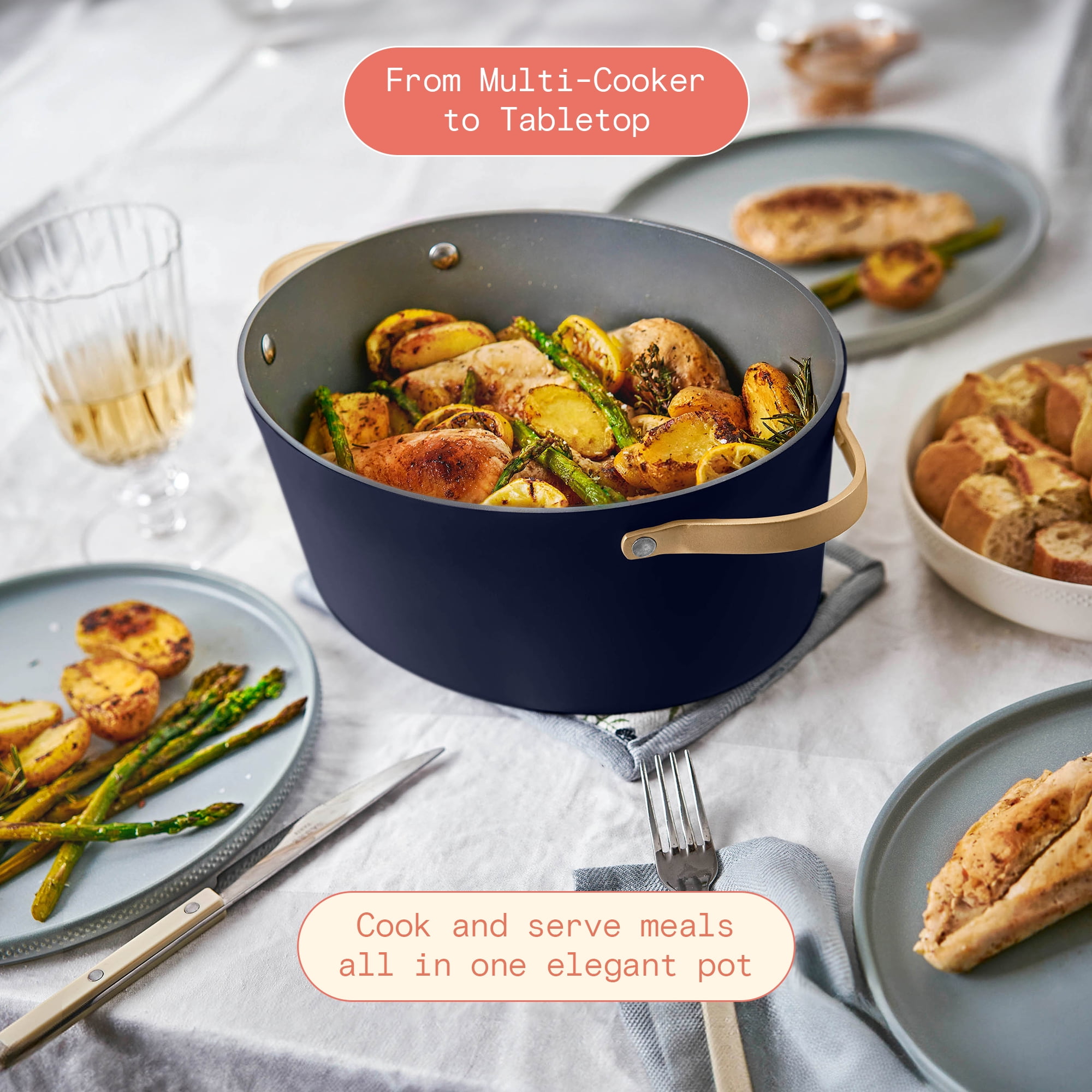Beautiful 10 in 1, 6 Qt Electric Multi-Cooker, Starry Night by Drew Barrymore, Blue