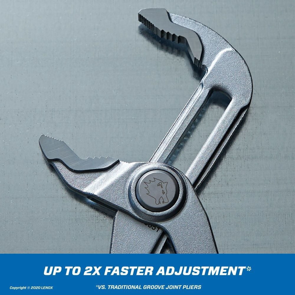 LENOX TOOLS LXHT90551 Quick-Adjust 10" V-Jaw Plier, Chrome