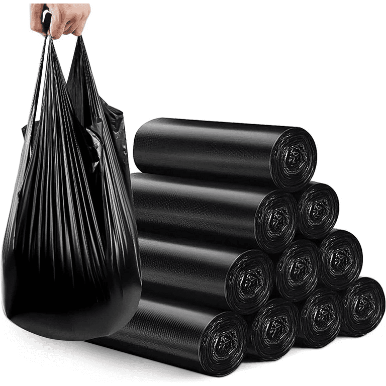 13 Gallon Black Trash Bags,with Handle Tall Kitchen Garbage Bag Office Home  Trash Can Liners 45 Counts